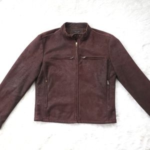 Vintage Men's 70s Style Faux Shearling Moto Jacket
